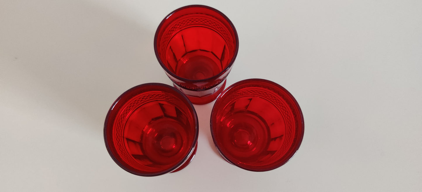 Viking Art Glass - Mt. Vernon Red Juomalasi (3kpl, Jalallinen)