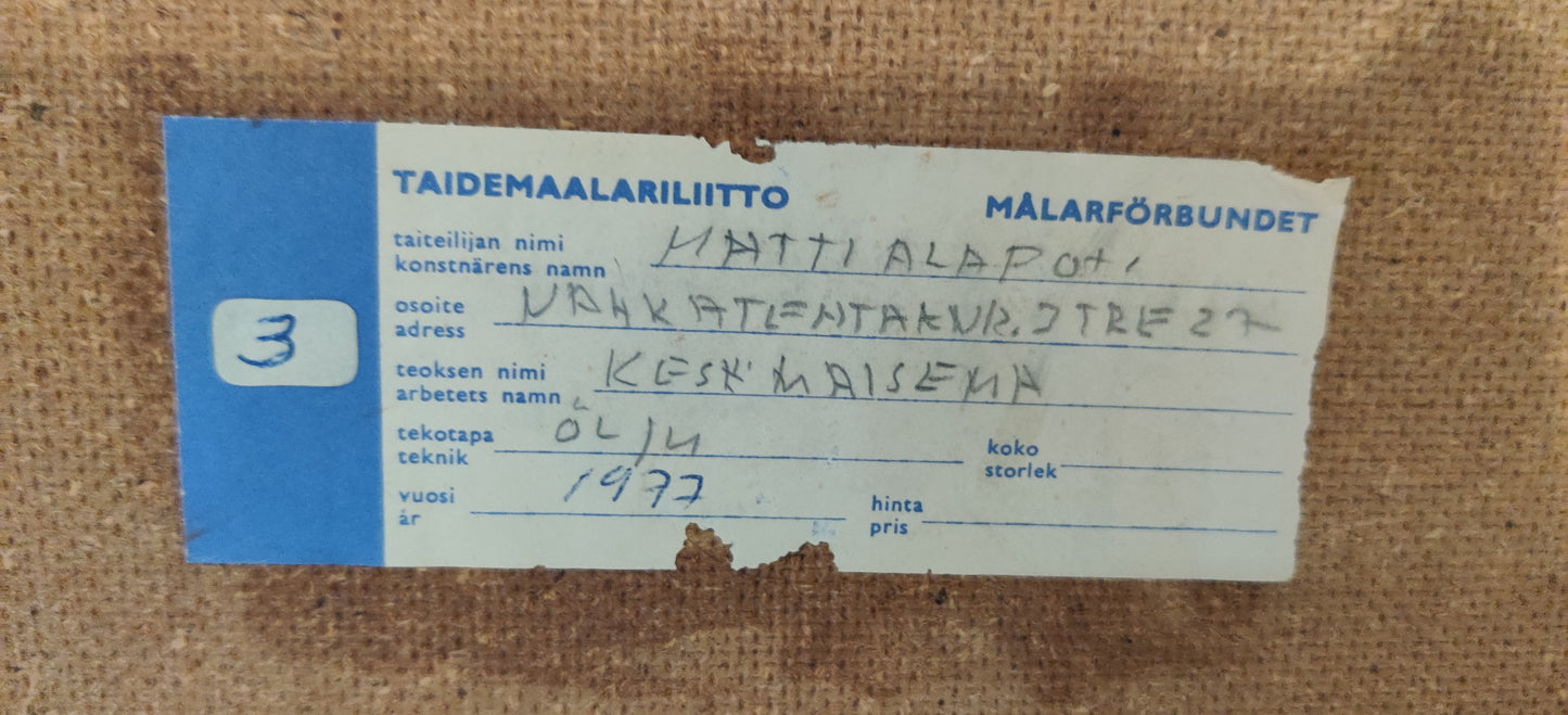 Matti Alapoti - Kesäinen Maisema (Signeerattu Öljyvärityö, 1977)