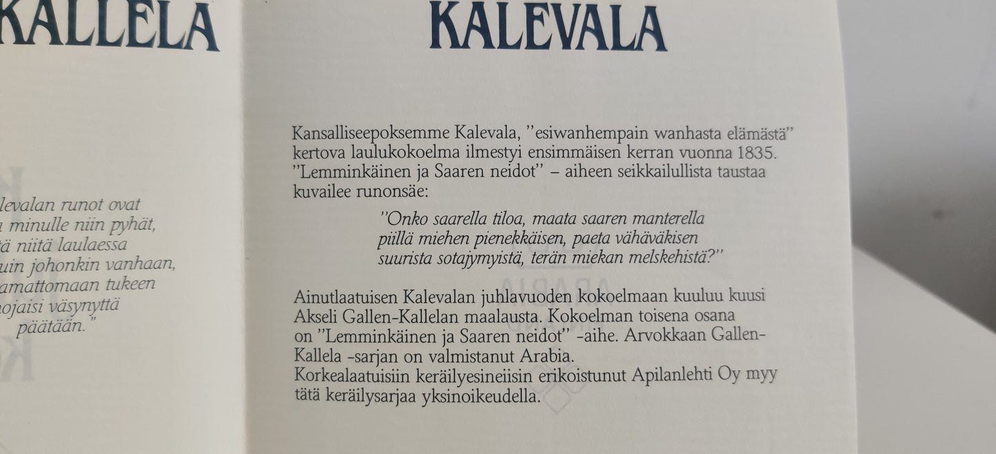 Arabia Lemminkäinen ja Saaren Neidot Seinälautanen (1985)