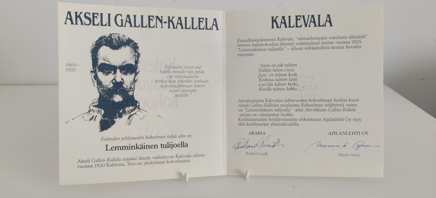 Arabia Lemminkäinen Tulijoella Seinälautanen (1985)