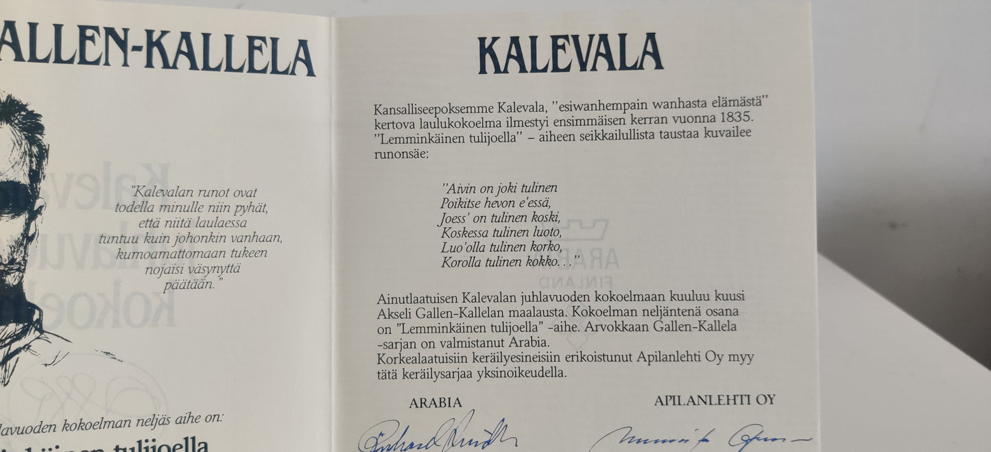 Arabia Lemminkäinen Tulijoella Seinälautanen (1985)