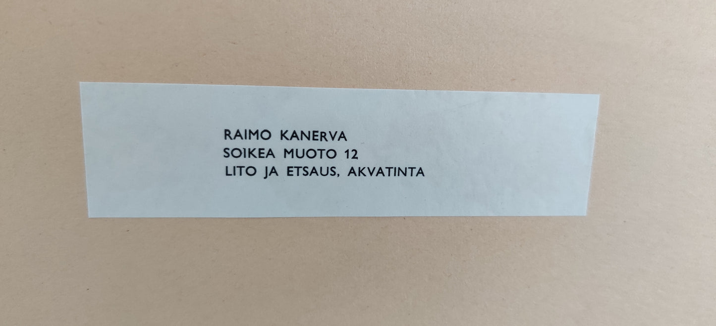 Raimo Kanerva - Soikea Muoto 12 (Sign. Litografia 1967, 30/99)