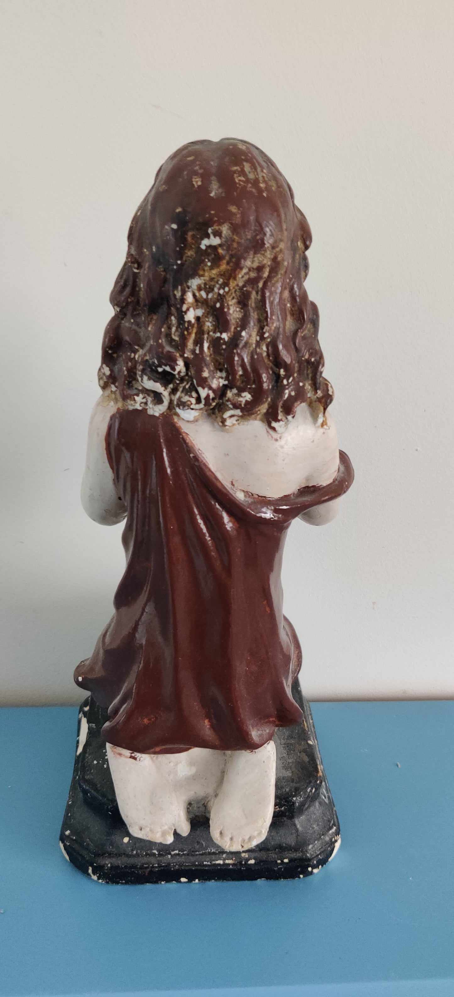 Praying Girl Plaster Statue (Signed)