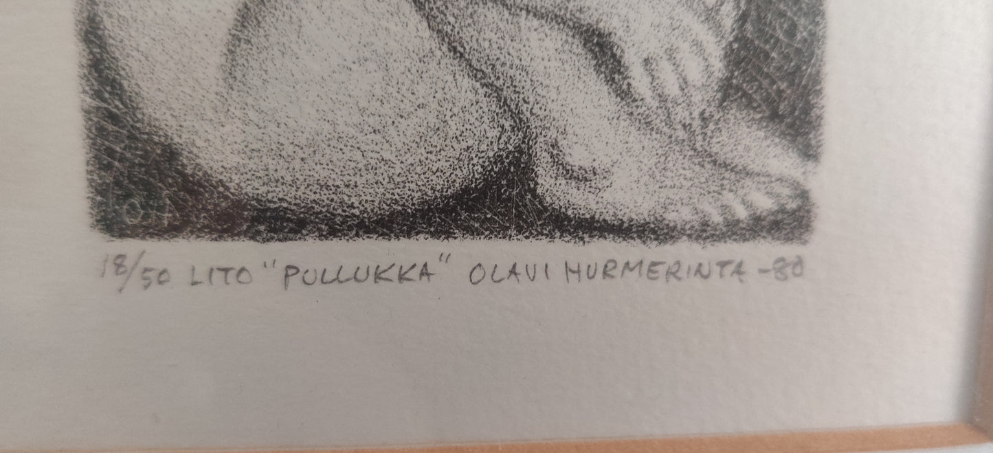 Olavi Hurmerinta - Pullukka (Signeerattu Litografia 1980)