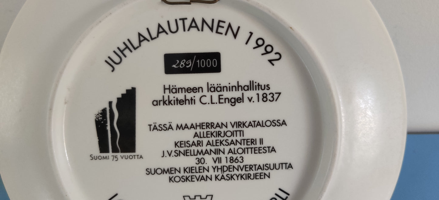 Arabia Suomi 75 Vuotta Numeroitu Seinälautanen (Lions Club, Juha Meuronen)