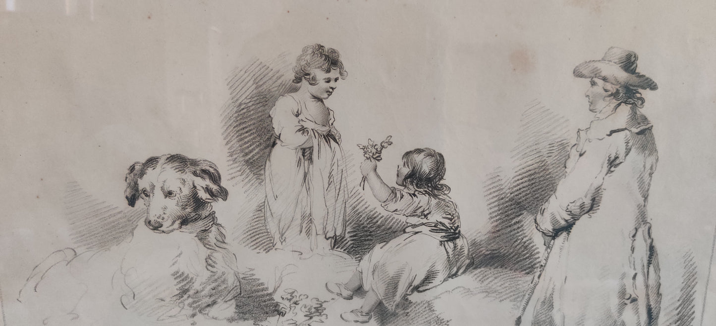 George Morland - Studies of Children 1793 (Vanha Painotyö)