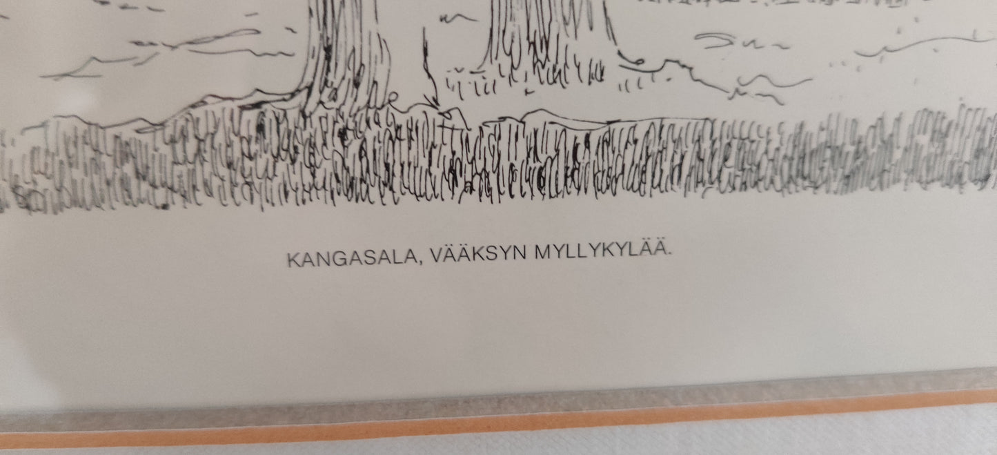 Birgit Rydman - Kangasala Vääksyn Myllykylää (Sign. Offsetvedos 50/100, 1979)