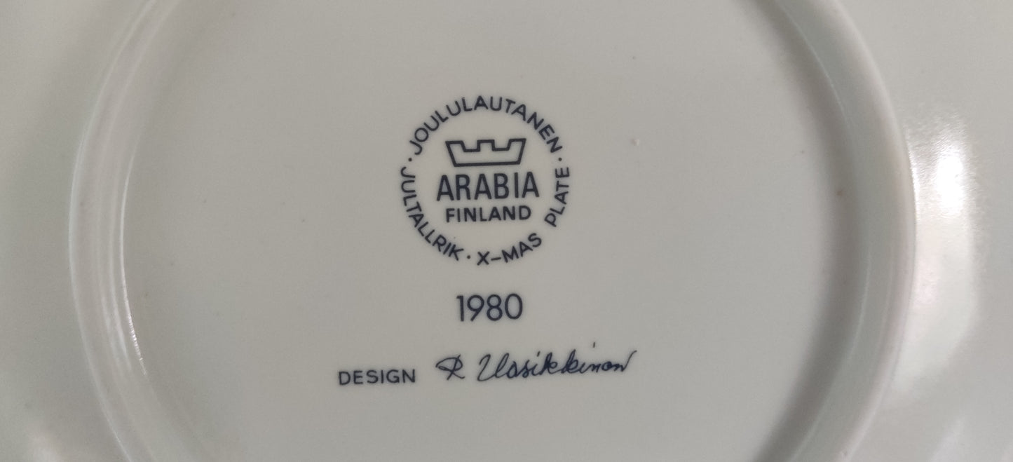 Arabia Joululautanen 1980 (Alk. Paketissa, Raija Uosikkinen)