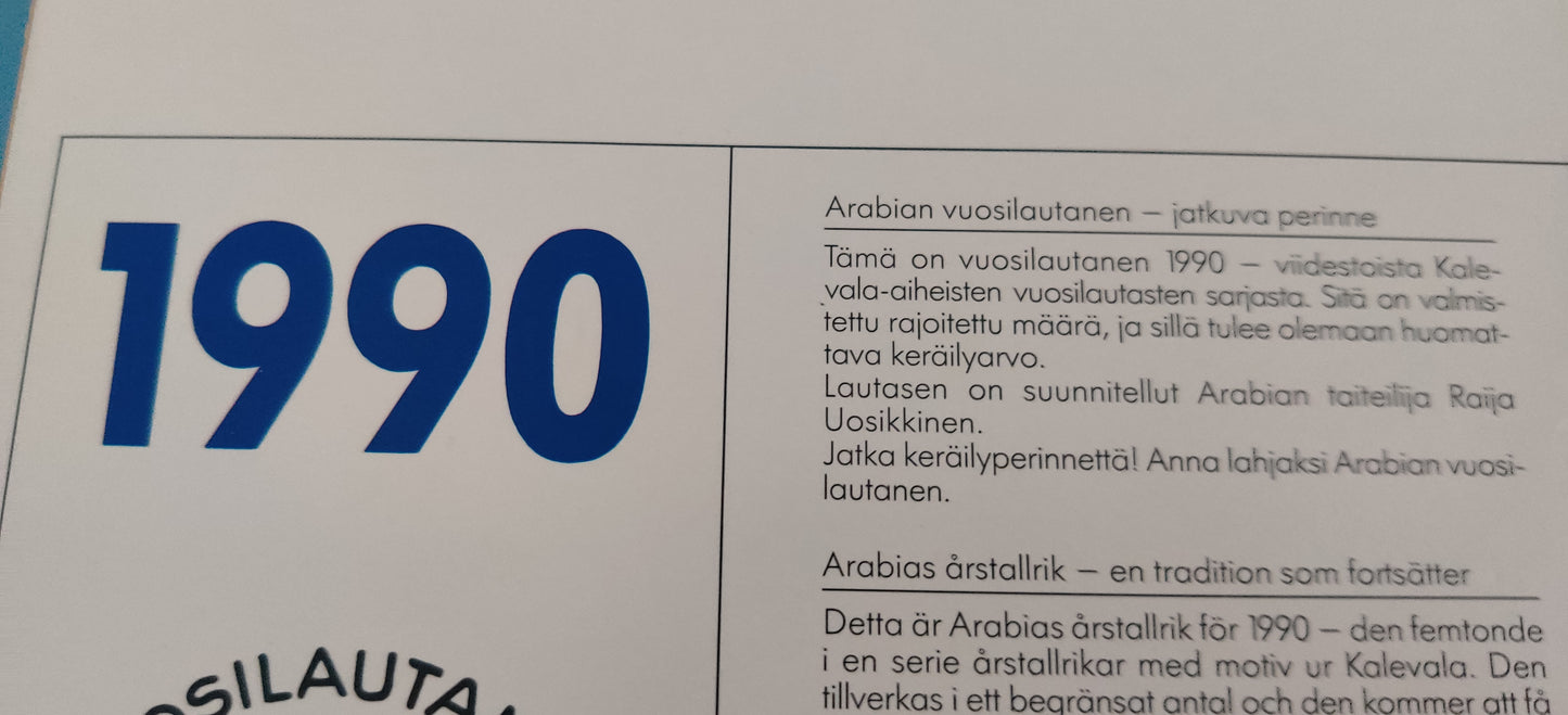 Arabia Kalevala Vuosilautanen 1990 (Alk. Paketissa, Raija Uosikkinen)