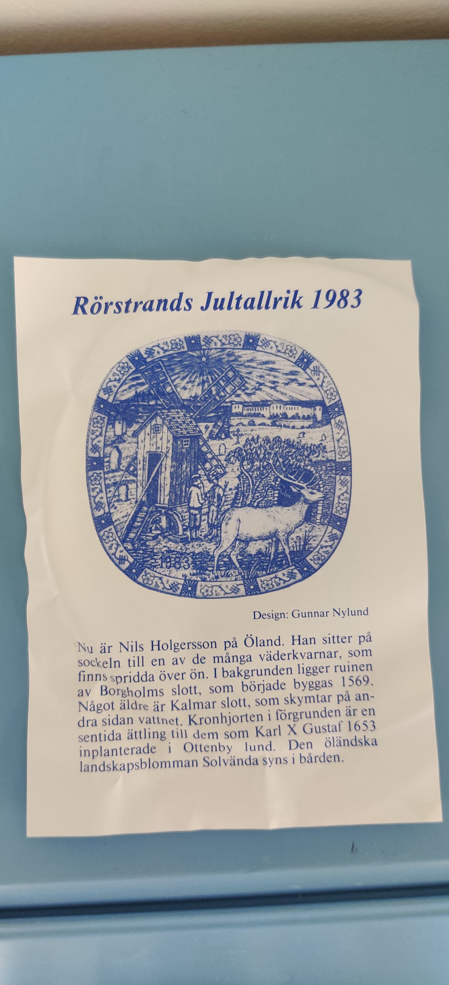 Rörstrand Joululautanen 1983 (Alk. Pakkauksessa, Gunnar Nylund)