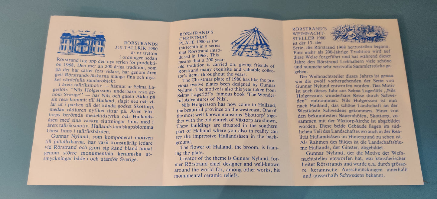 Rörstrand Joululautanen 1980 (Alk. Pakkauksessa, Gunnar Nylund)