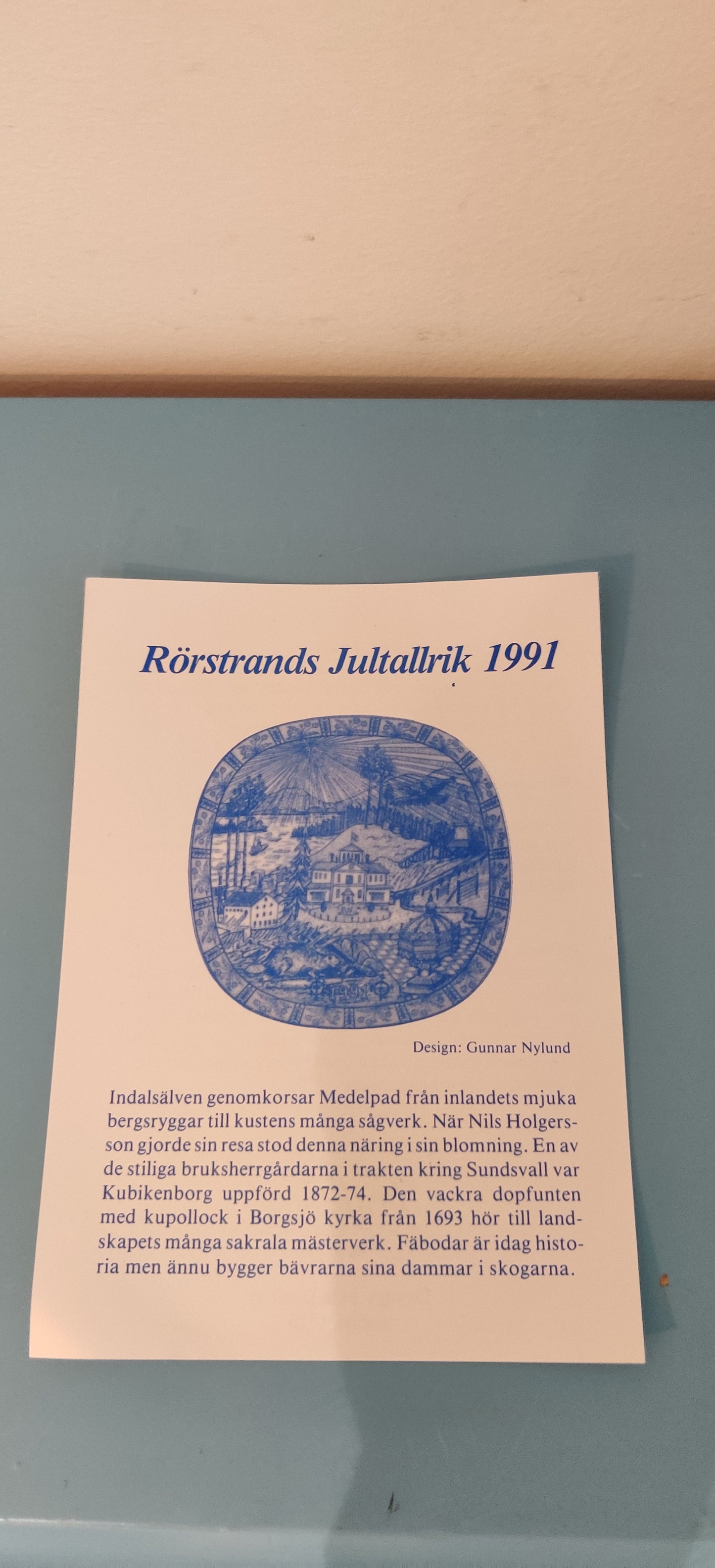 Rörstrand Joululautanen 1991 (Alk. Pakkauksessa, Gunnar Nylund)