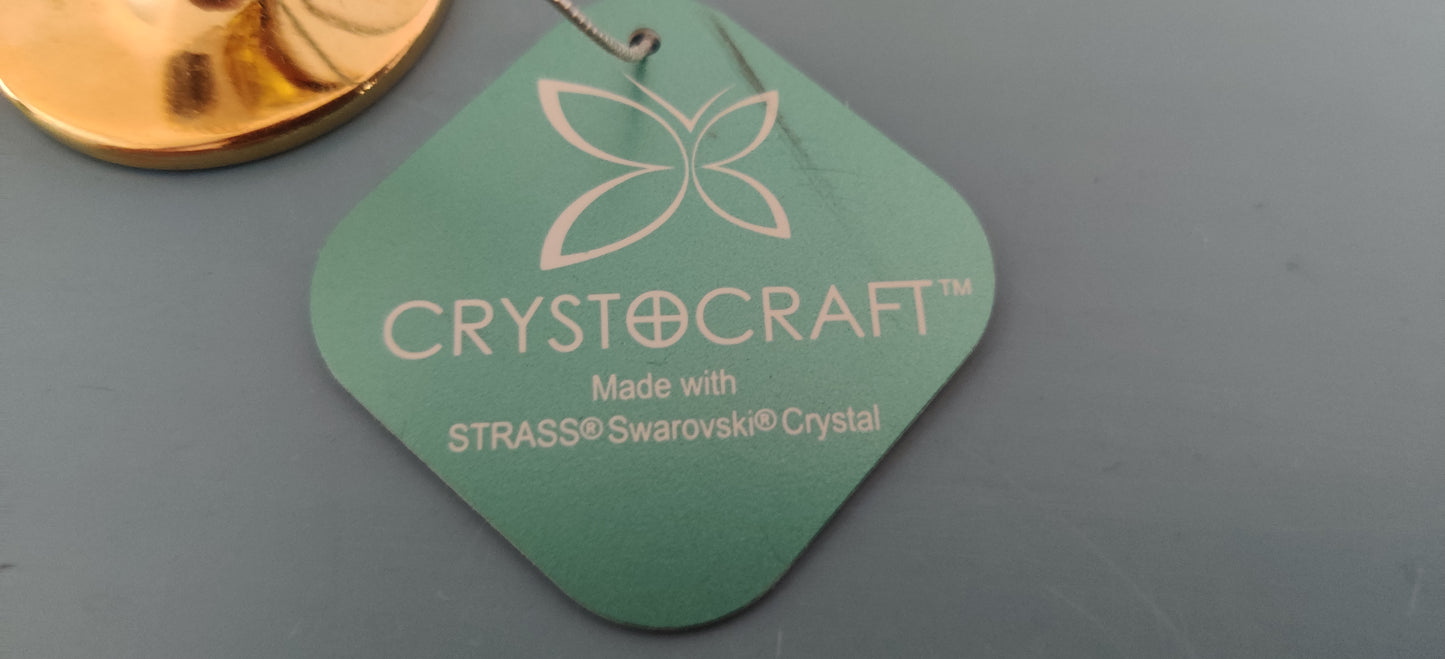 Crystocraft / Swarovski - Kyyhky (24k Kultaus ja 11kpl Kristallihelmiä)