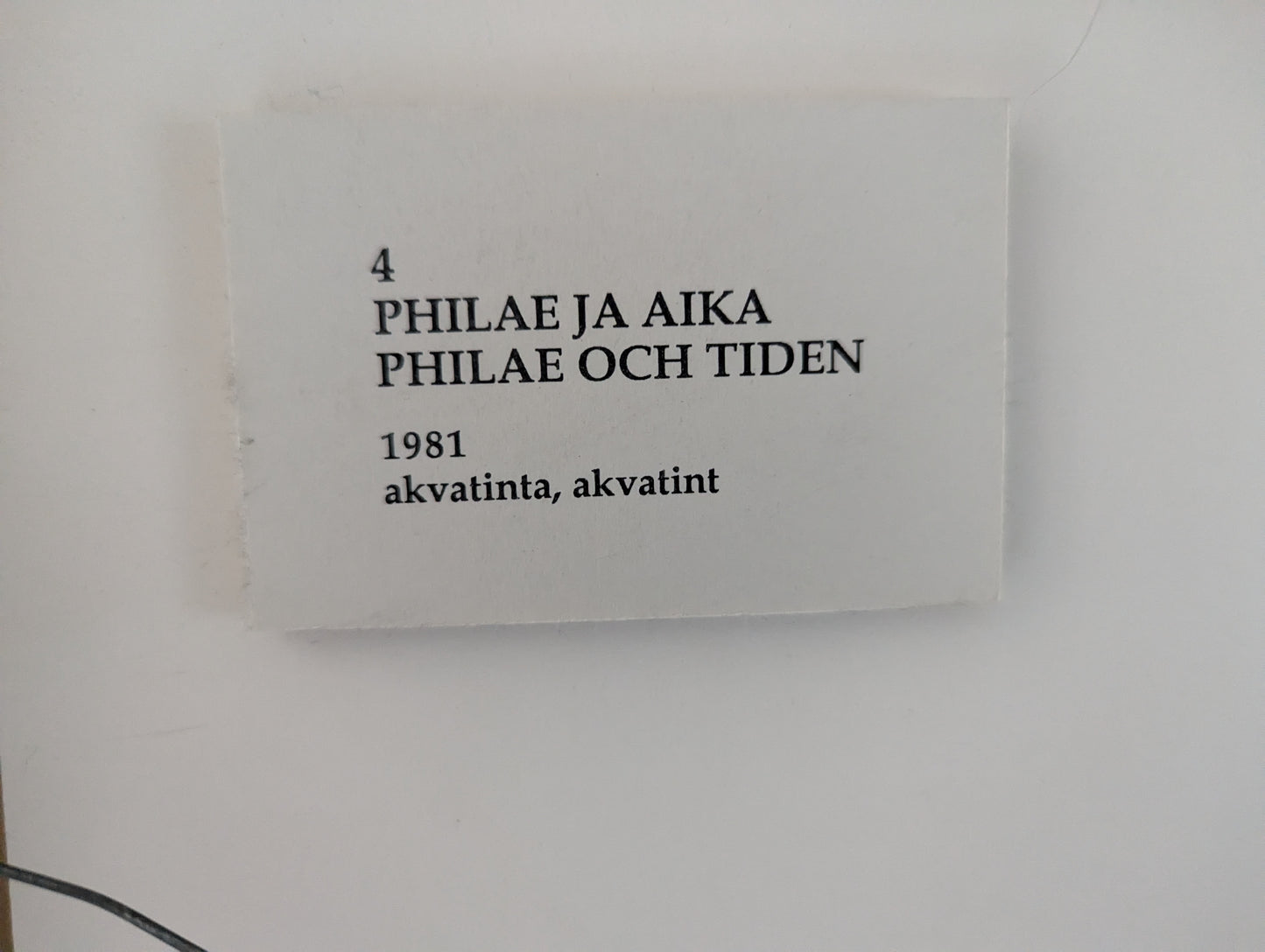 Tuula Lehtinen - Philae ja Aika (Signeerattu Akvatinta, 1981)