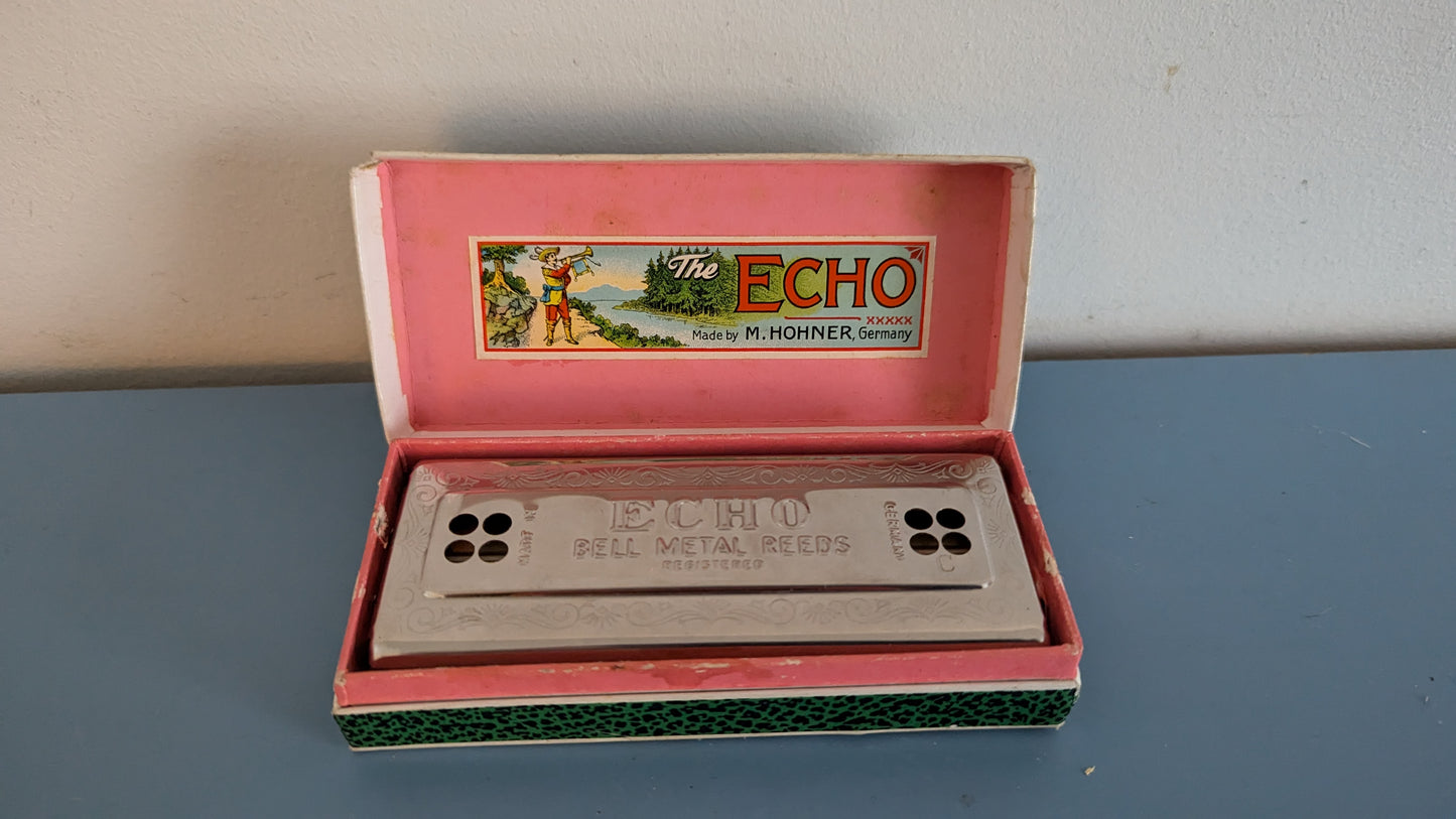 M. Hohner - Echo Huuliharppu A ja C Molli (1930-1940, Alkuperäisessä Paketissa)