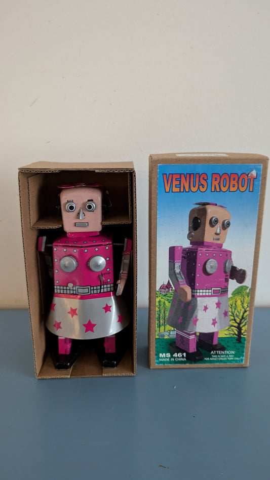 Venus Robot Vedettävä Peltilelu (Alkuperäisessä Paketissa)