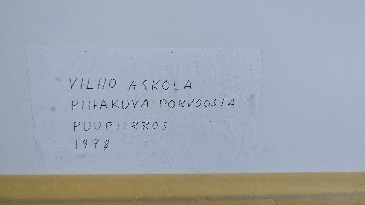 Vilho Askola - Pihakuva Porvoosta (Sign. Puupiirros, 1978)