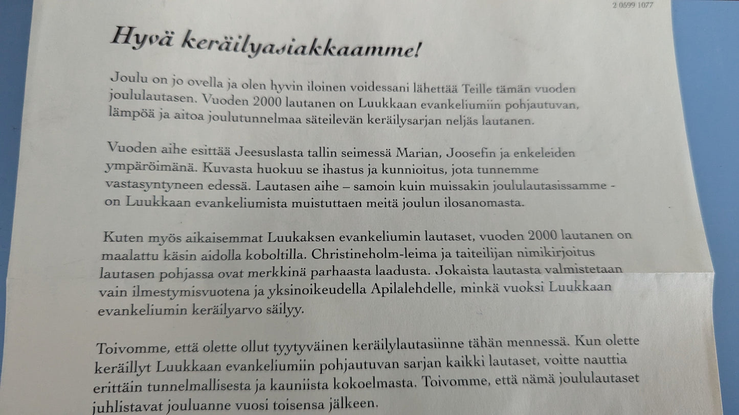 Christineholm Joululautanen 2000 (Alkuperäisessä Paketissa)