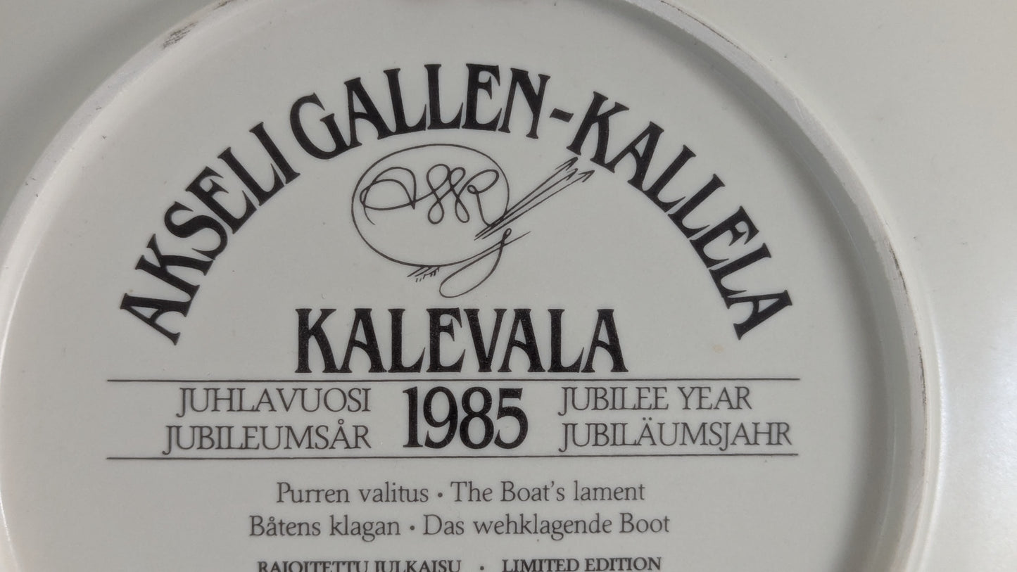 Arabia Kalevala Purren Valitus Seinälautanen (1985, Keräilytodistuksella)