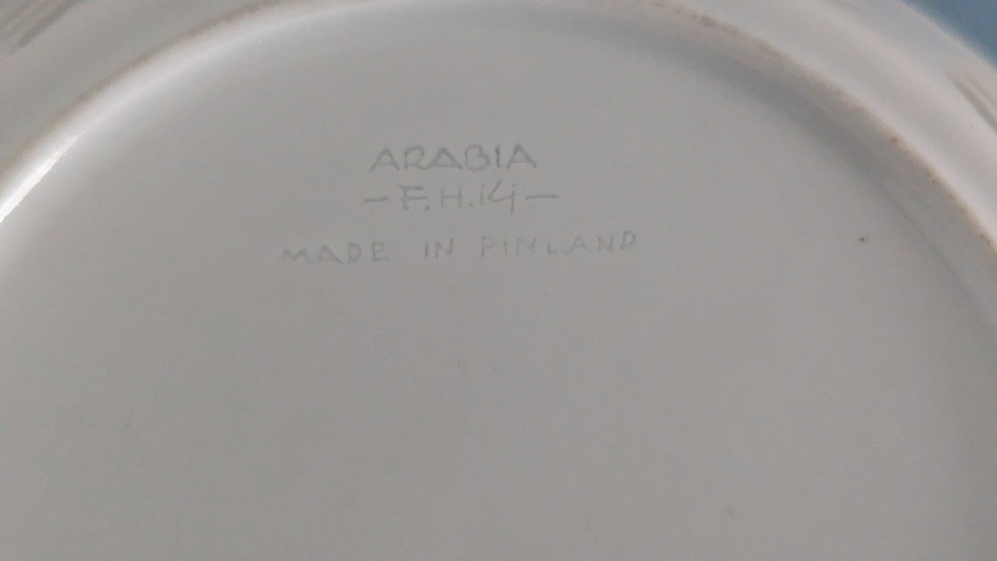 Arabia Oksa Riisiposliini Leivoslautanen (1950-1974, Friedl Holzer-Kjellberg)