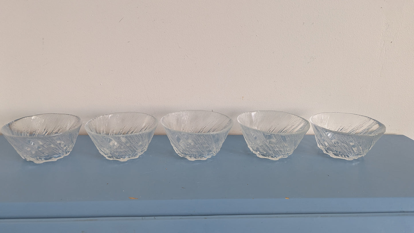 Iittala Kuura Annoskulho / Jälkiruokakulho (5kpl, 1983-1991, Tapio Wirkkala)