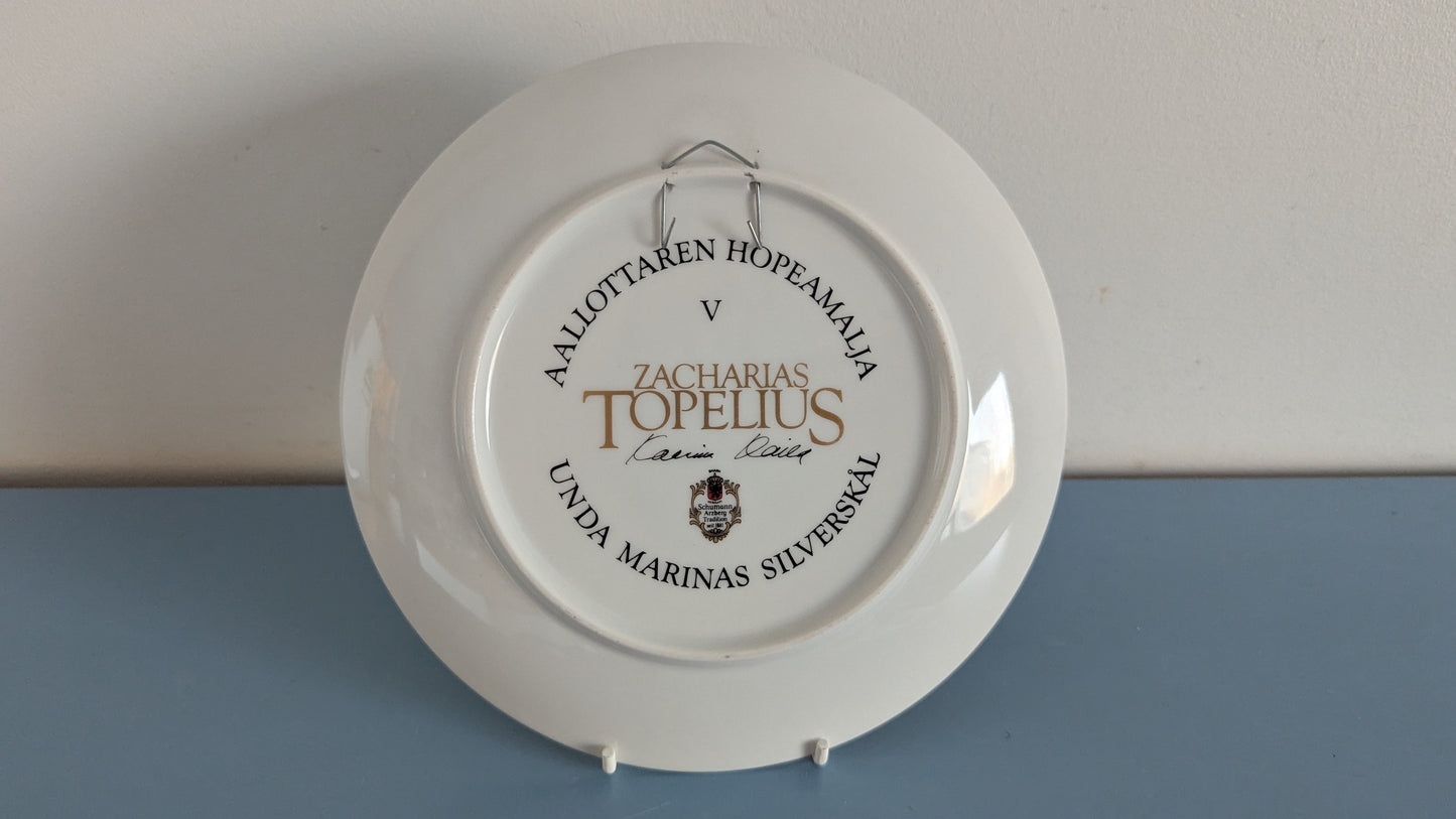 Zacharias Topelius - Aallottaren Hopeamalja Seinälautanen