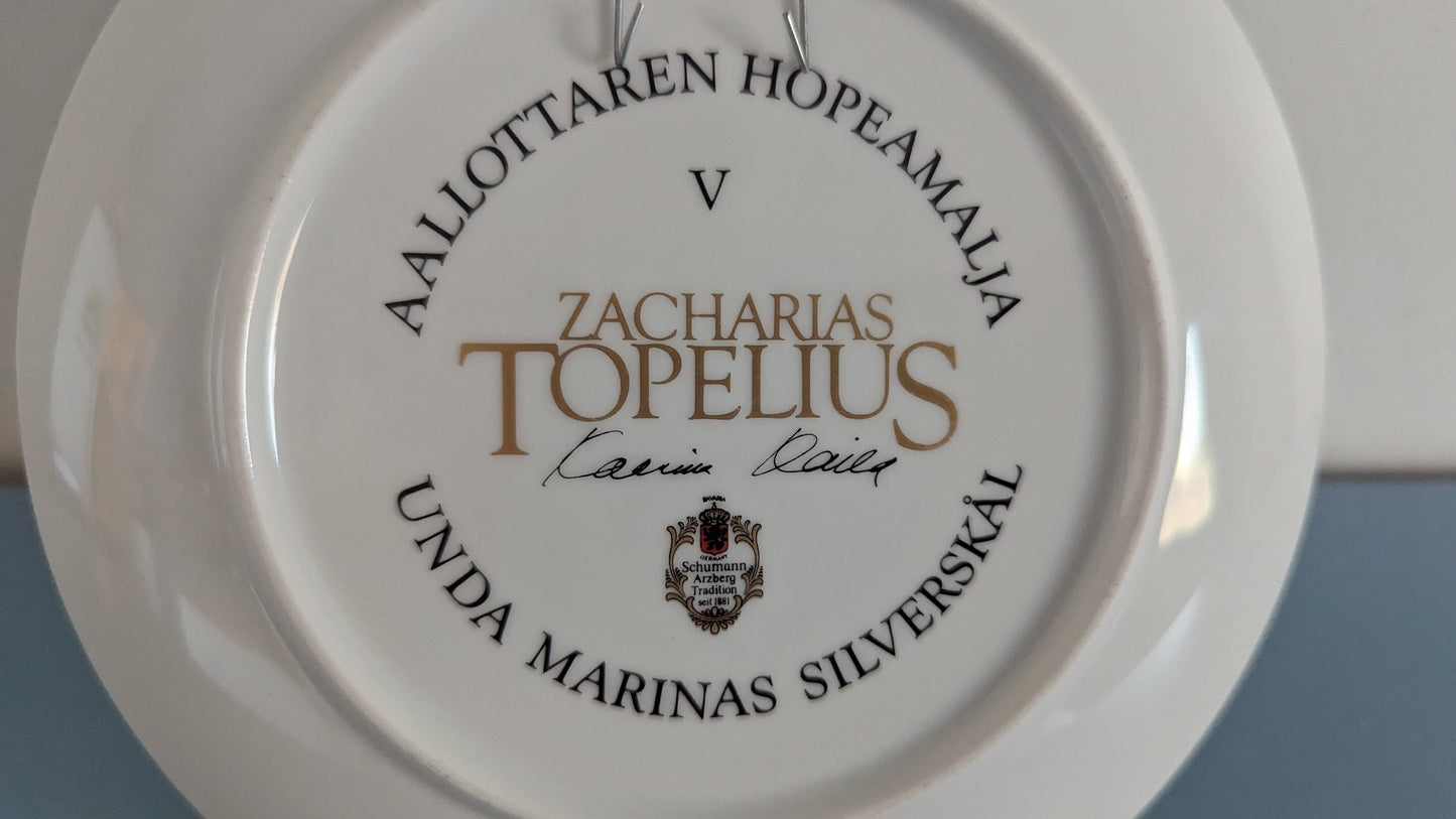 Zacharias Topelius - Aallottaren Hopeamalja Seinälautanen