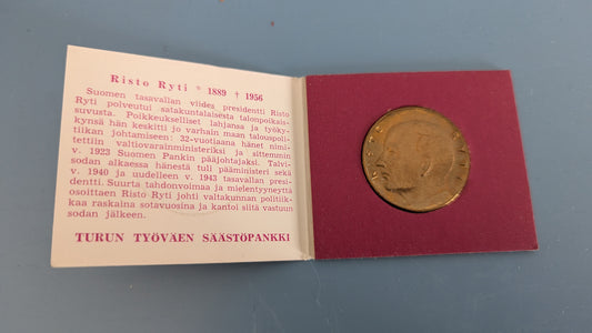 Säästöpankkiviikko 1964 - Risto Ryti Mitali (Turun Työväen Säästöpankki)