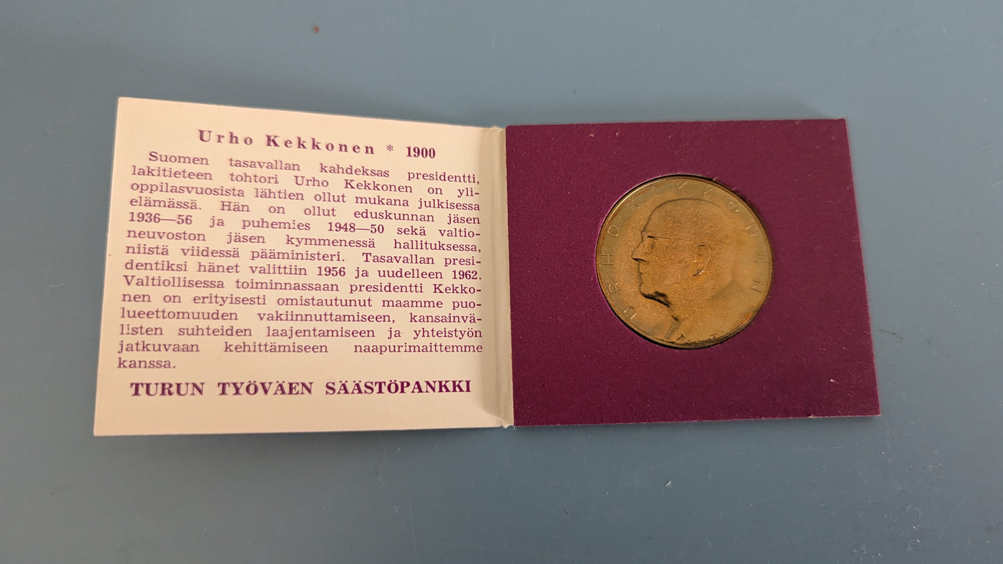 Säästöpankkiviikko 1967 - Urho Kekkonen Mitali (Turun Työväen Säästöpankki)