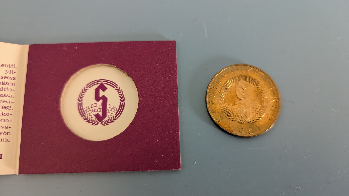 Säästöpankkiviikko 1967 - Urho Kekkonen Mitali (Turun Työväen Säästöpankki)