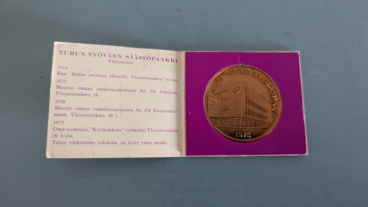 Turun Työväen Säästöpankki - Pääkonttori Kivikukkaron Vihkiäiset Mitali (1975)