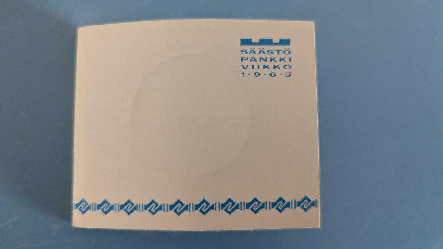Säästöpankkiviikko 1965 - C.G. Mannerheim Mitali (Turun Työväen Säästöpankki)