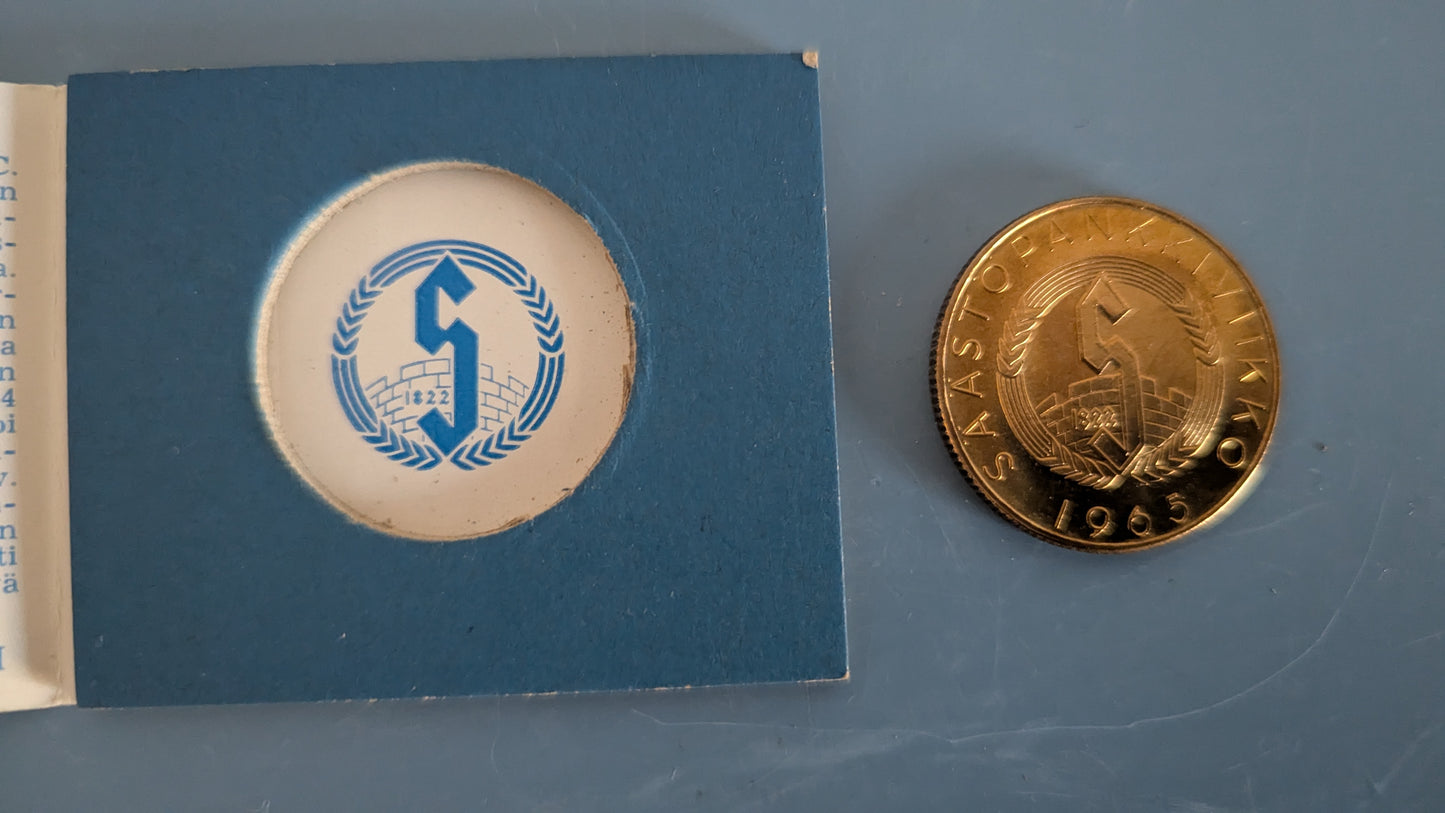 Säästöpankkiviikko 1965 - C.G. Mannerheim Mitali (Turun Työväen Säästöpankki)