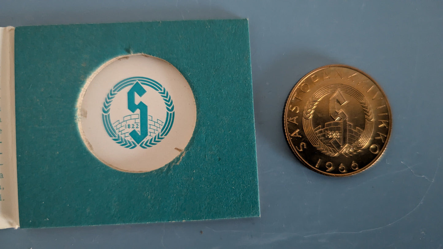 Säästöpankkiviikko 1966 - J.K. Paasikivi Mitali (Turun Työväen Säästöpankki)