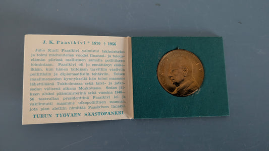Säästöpankkiviikko 1966 - J.K. Paasikivi Mitali (Turun Työväen Säästöpankki)