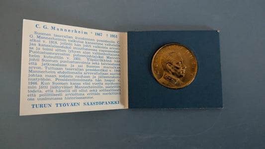 Säästöpankkiviikko 1965 - C.G. Mannerheim Mitali (Turun Työväen Säästöpankki)