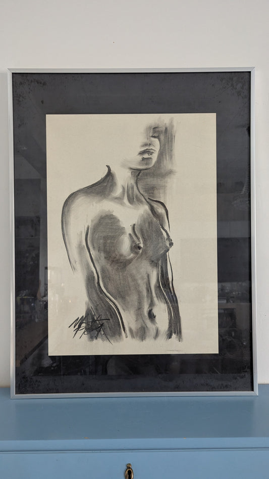 Marja Leena - Ajatus (Signeerattu Akvarellimaalaus 1989)