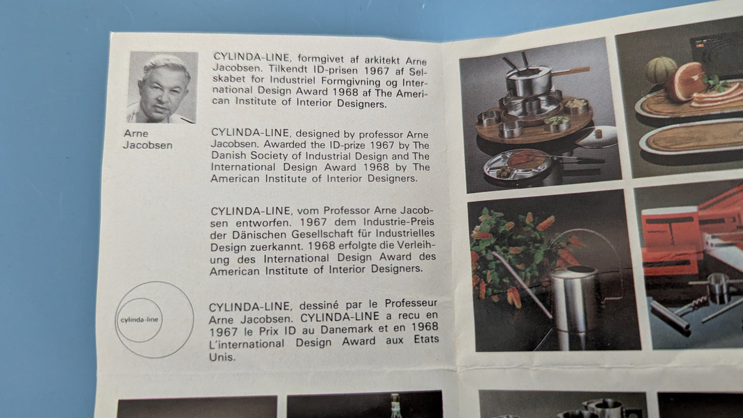 Stelton - Cylinda-Line Tuhka-astia (1967, Arne Jacobsen, Alk. Pakkauksessa)