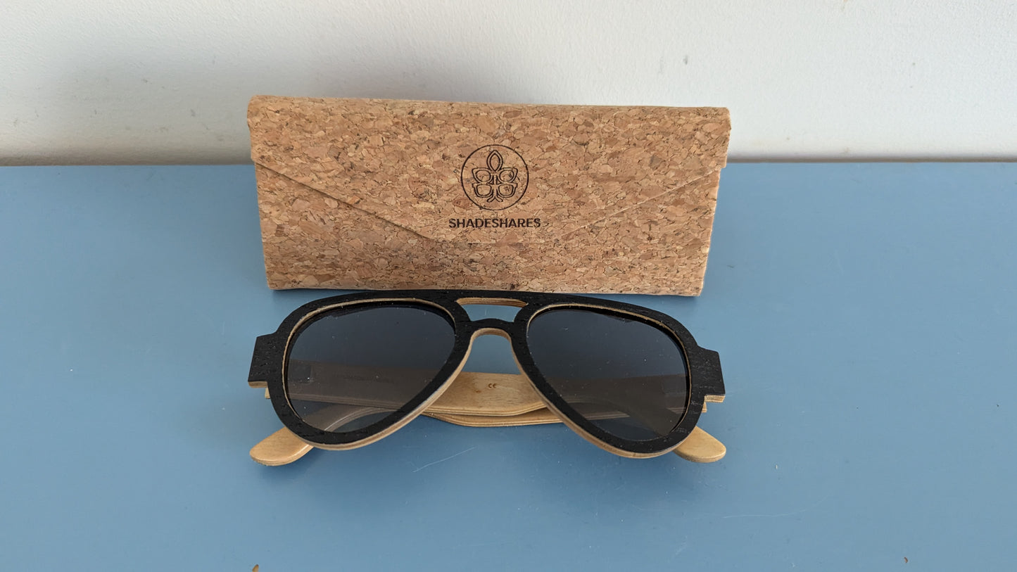 Shadeshares - Kipepeo Aurinkolasit (Valmistettu Koivusta, Pidempi Sanka)