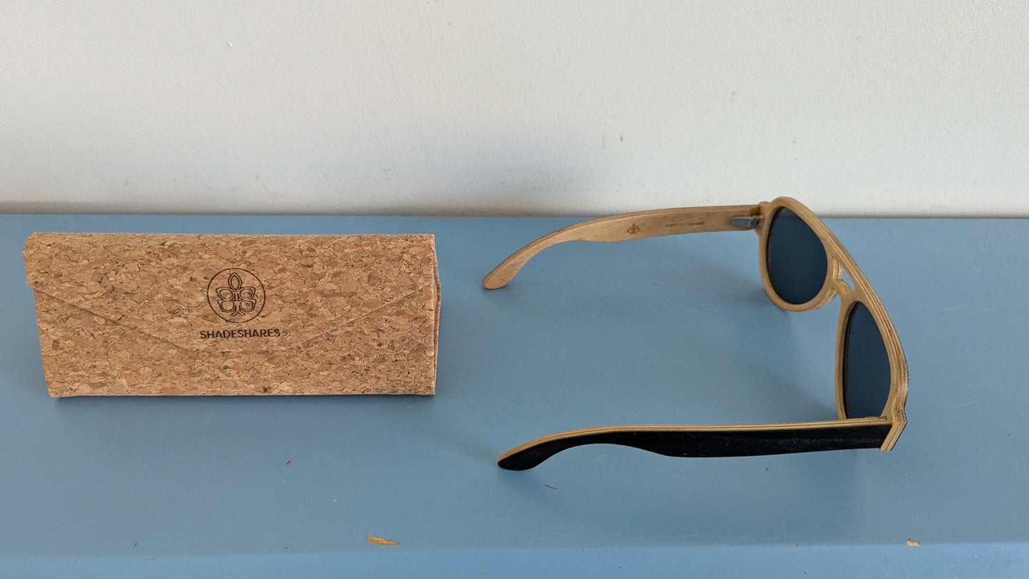 Shadeshares - Kipepeo Aurinkolasit (Valmistettu Koivusta, Lyhyempi Sanka)