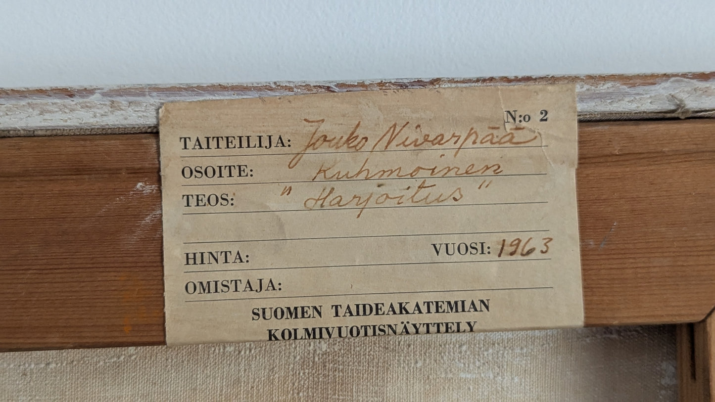 Jouko Nivarpää - Harjoitus (Signeerattu Öljyvärimaalaus 1963)