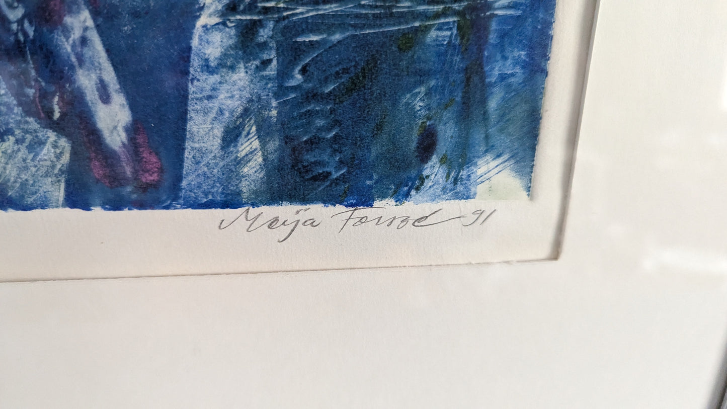 Maija Forsse - Keskustelu (Signeerattu Monotypia 1991)