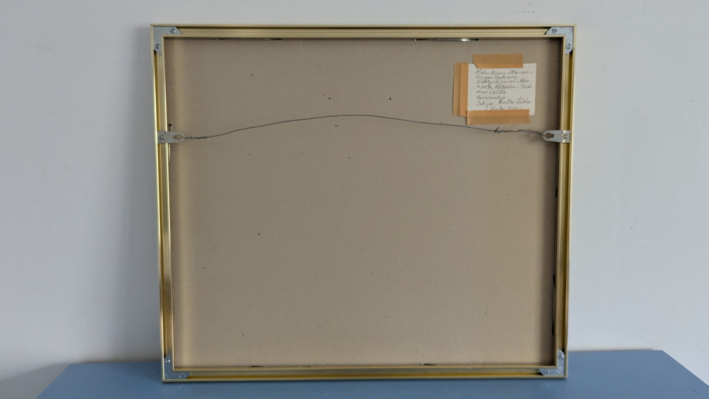 Martta Palola - Helmikuun Ilta-Auringon Laskiessa (Sign. Akvarellimaalaus 1993)