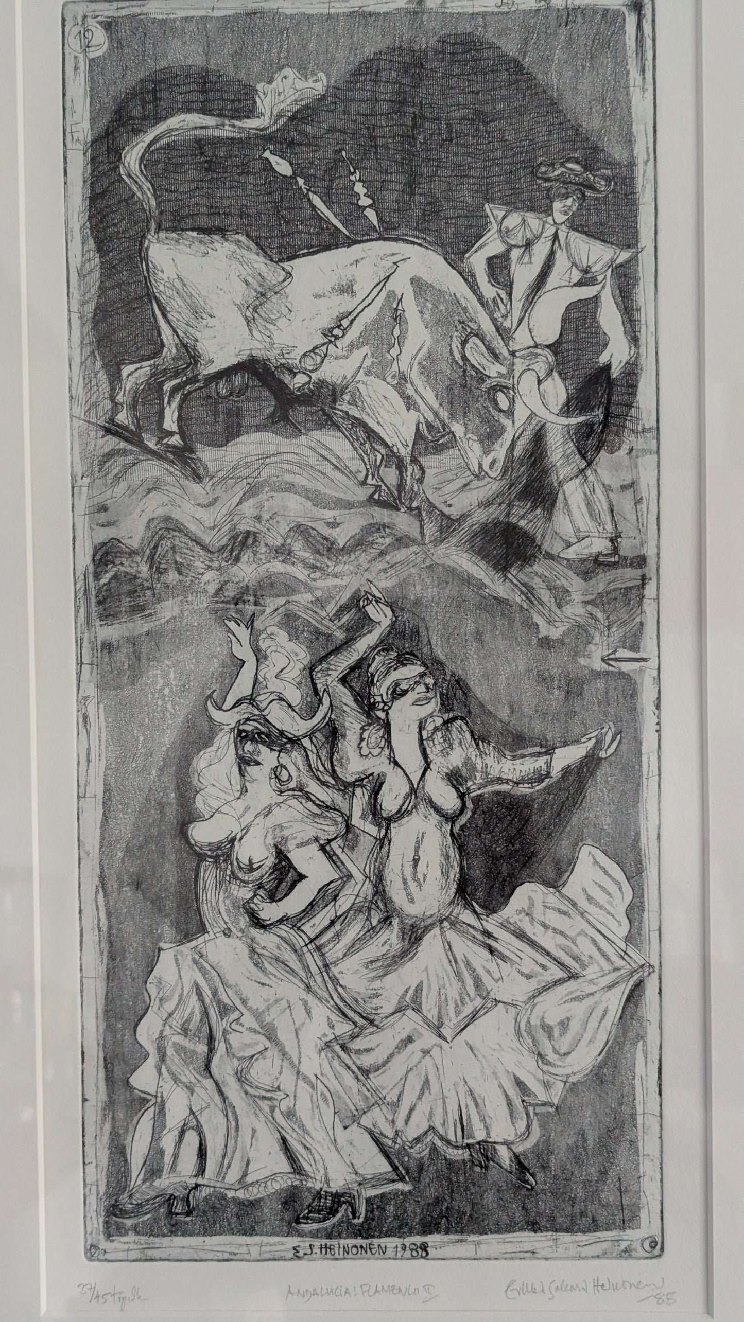 Erkki Sakari Heinonen - Andalucia Flamenco II (Signeerattu, Etsaus, 1988)