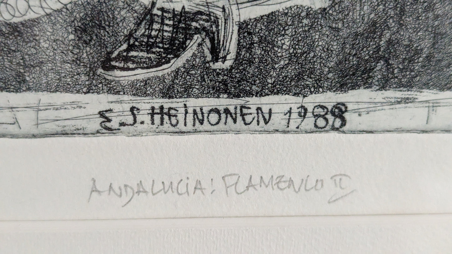 Erkki Sakari Heinonen - Andalucia Flamenco II (Signeerattu, Etsaus, 1988)