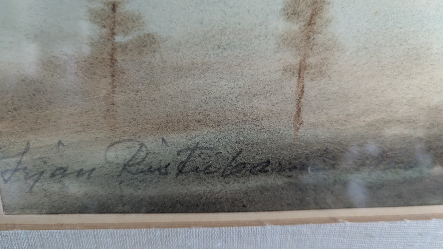 Irian Ristubarni / Yrjö Ahola - Signeerattu Akvarellimaalaus (1966)