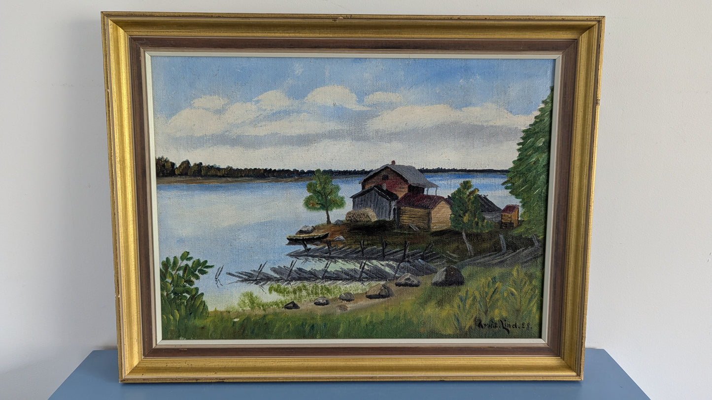 Arvid Lind - Signeerattu Öljyvärimaalaus (1928)