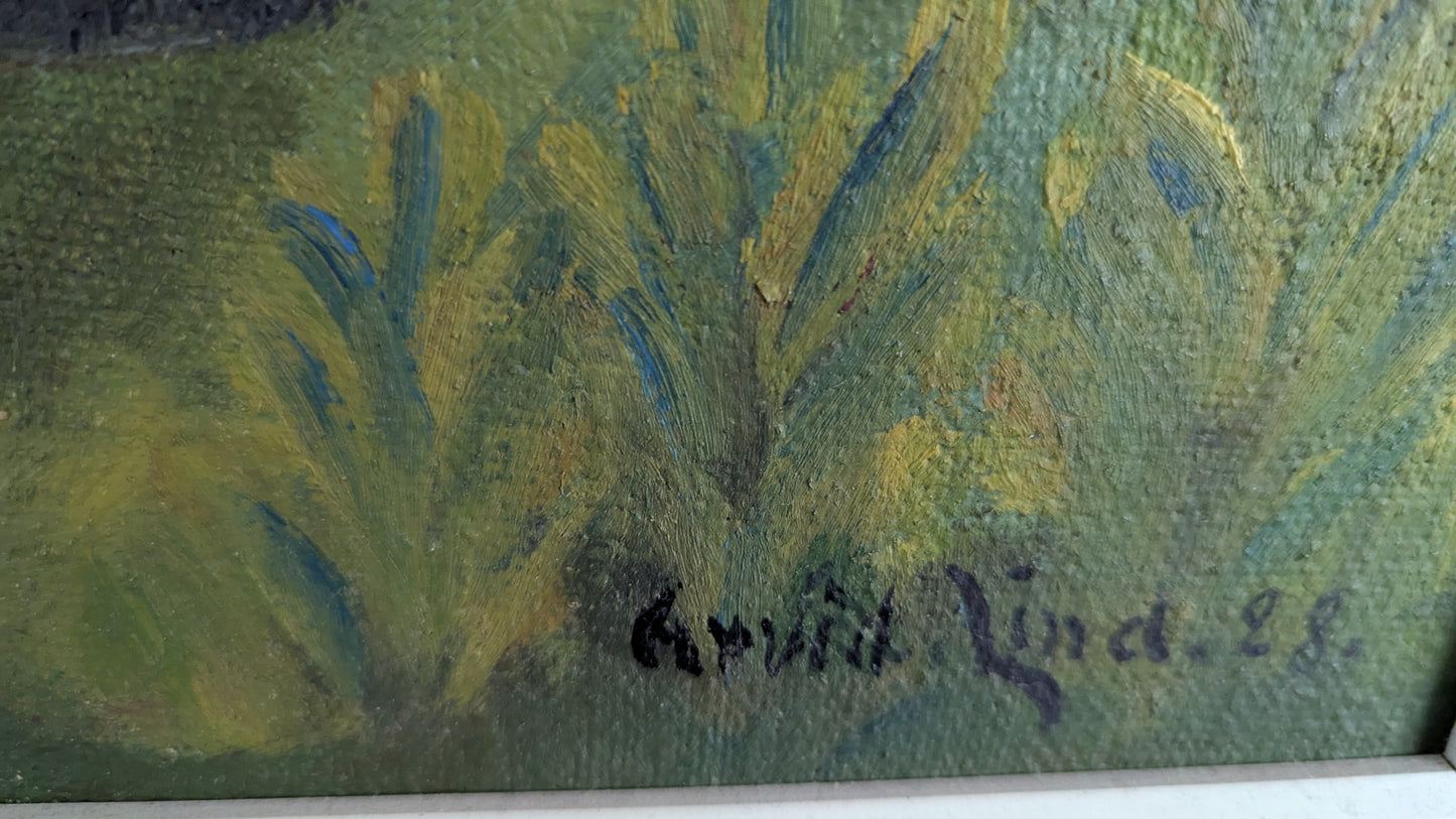 Arvid Lind - Signeerattu Öljyvärimaalaus (1928)