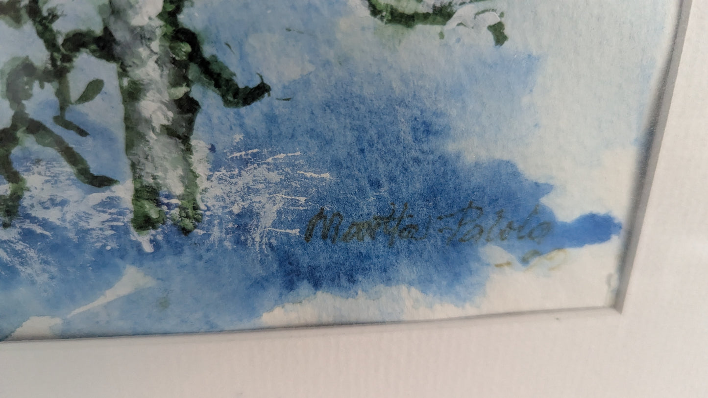 Martta Palola - Kevään Tulva (Sign. Akvarellimaalaus 1999)