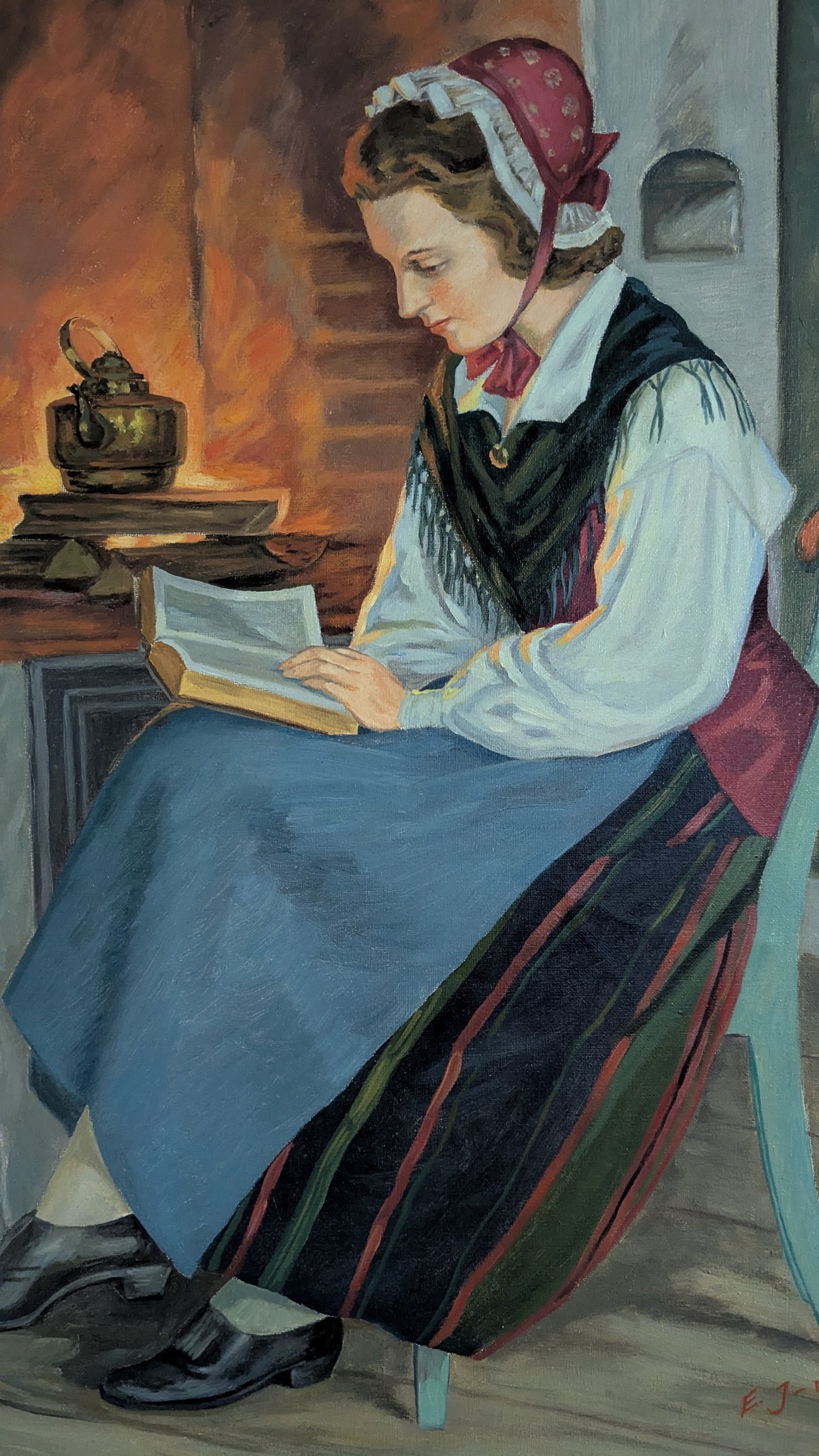 E.J-n - Signeerattu Öljyvärimaalaus